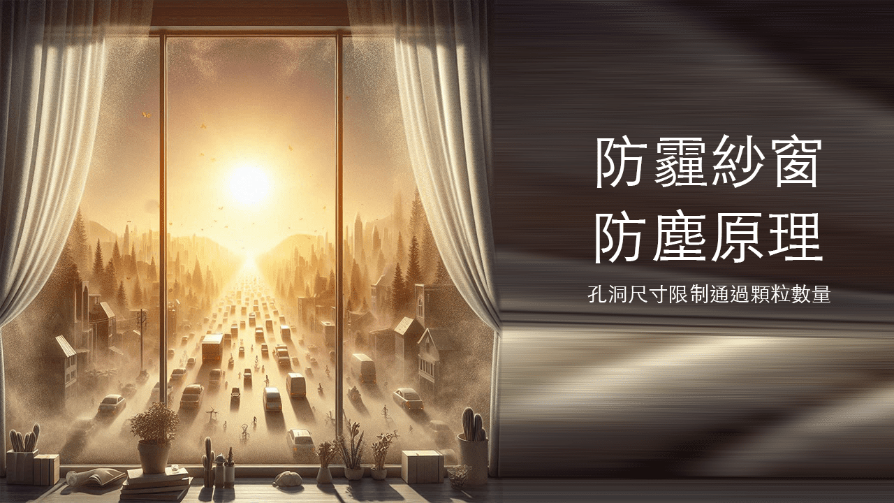 防霾紗窗的防塵原理式是透過尺寸限制通過顆粒數量